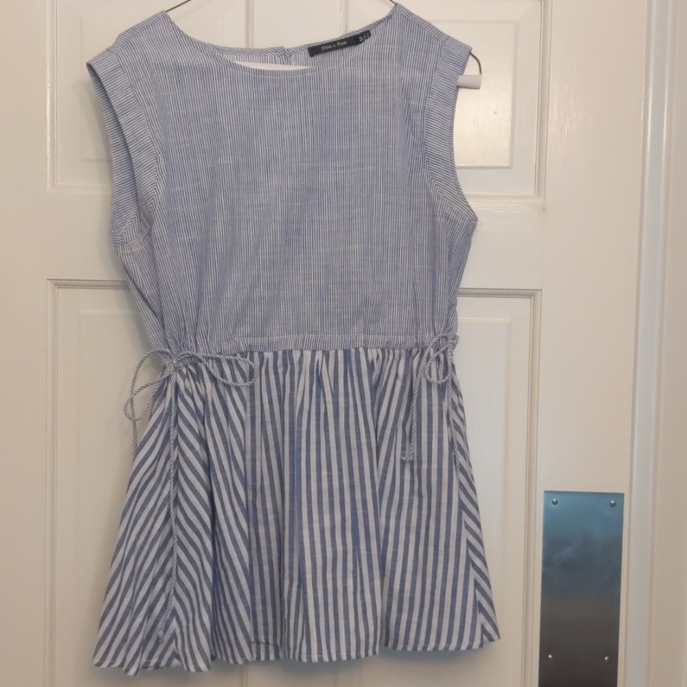 Linen blend peplum shirt